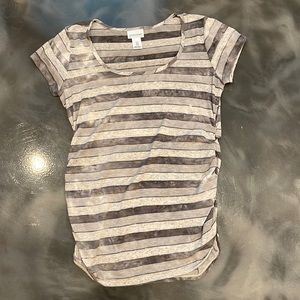 Motherhood maternity gray striped t-shirt